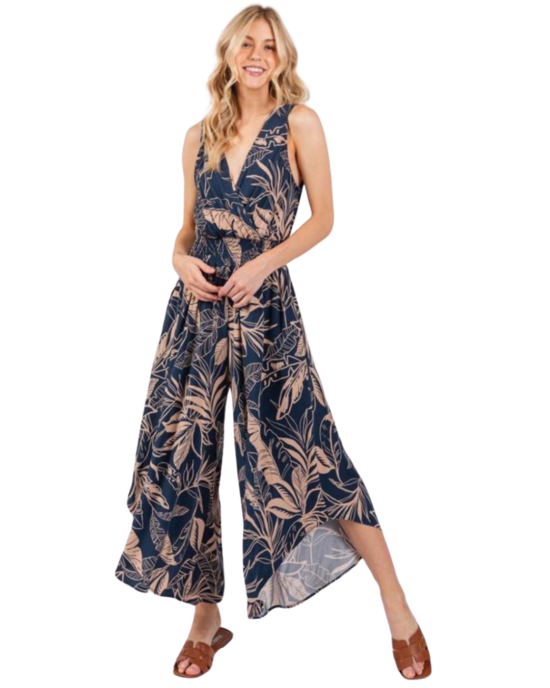 Enterizo de flores con estampado tropical