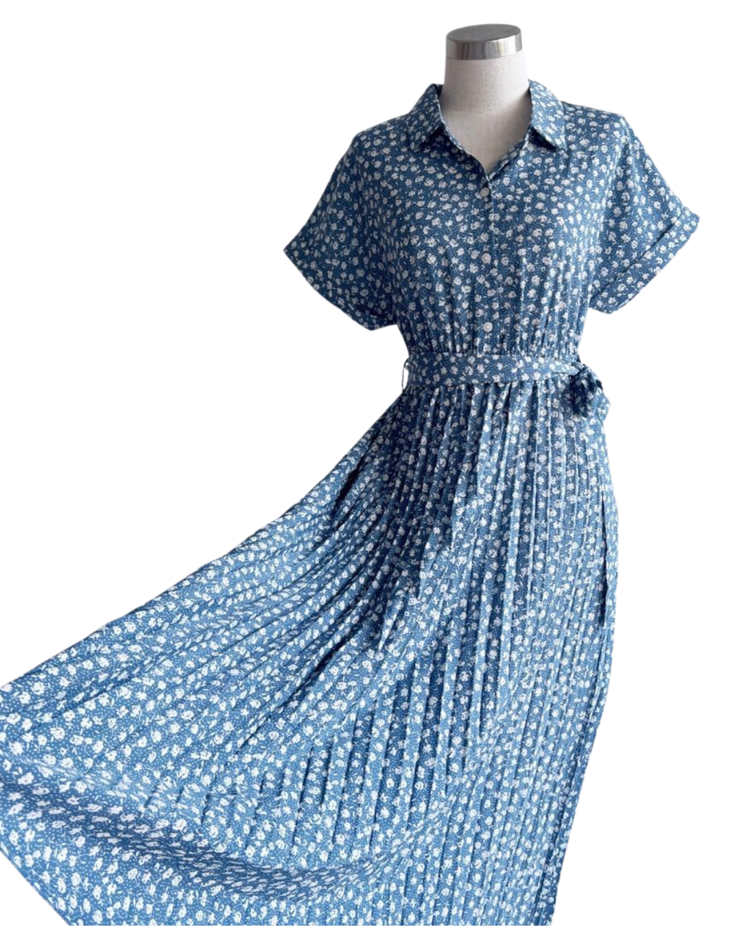 Vestido plisado estampado floral
