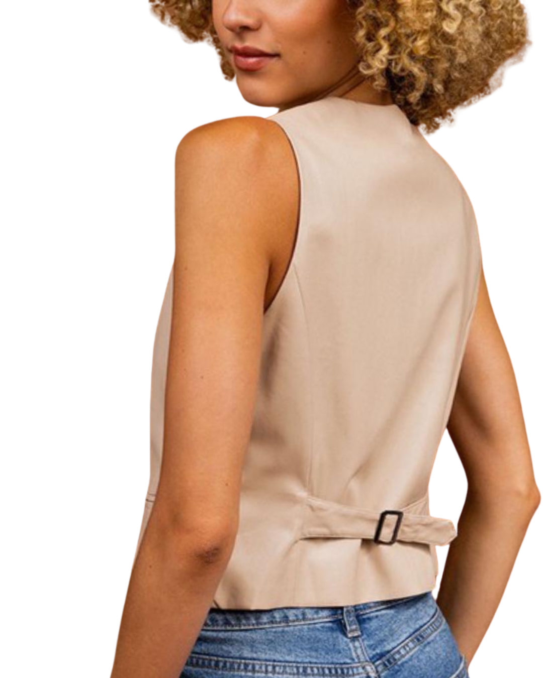 Blazer cuerina tipo chaleco
