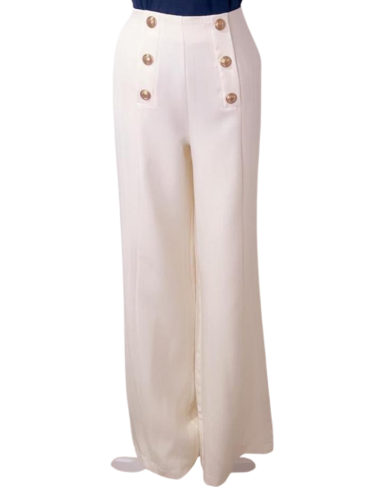 Pantalón ejecutivo broches verde