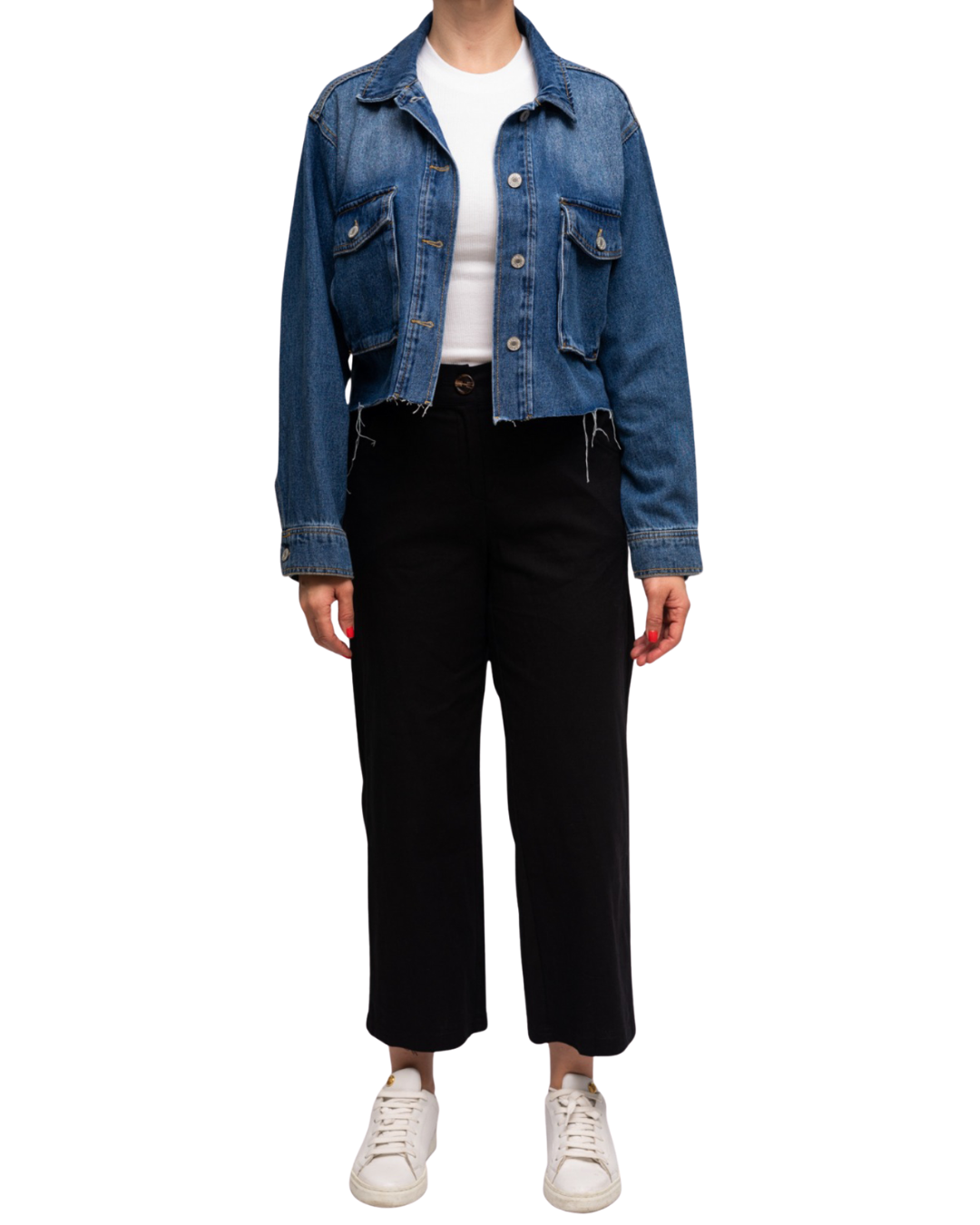 Jacket de mezclilla rasgado cintura