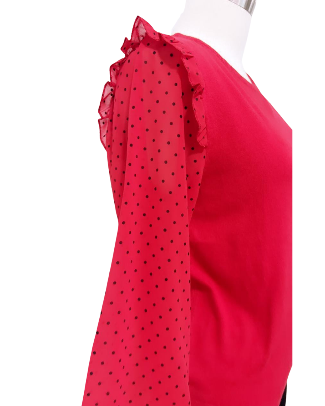 Blusa tipo sweater con tejido en mangas