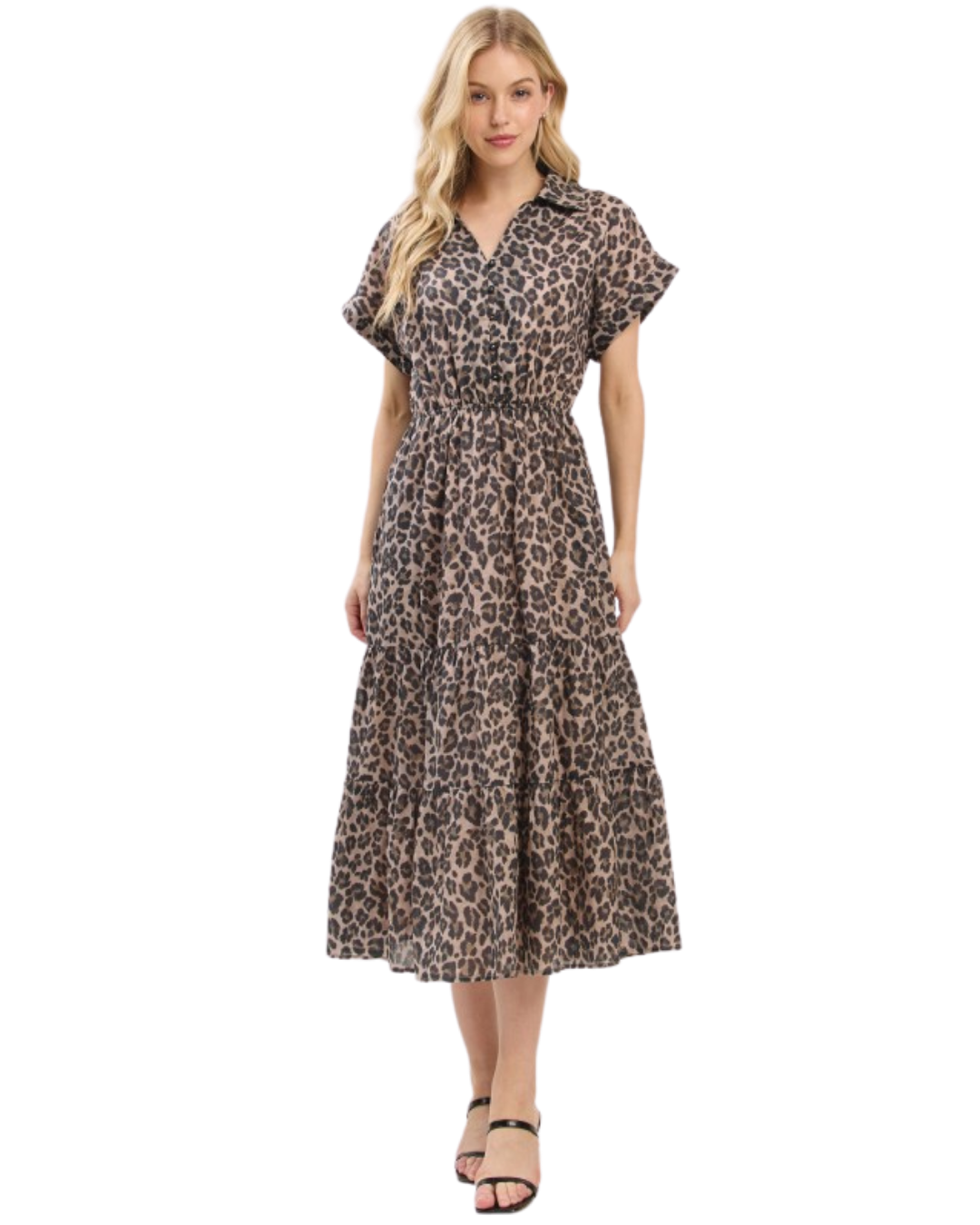 Vestido midi animal print