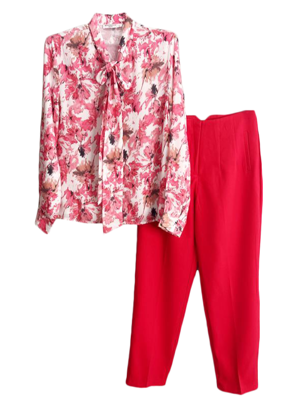 Blusa manga larga con lazo