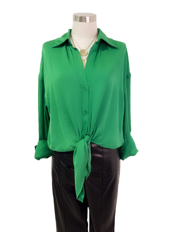 Blusa seda manga larga