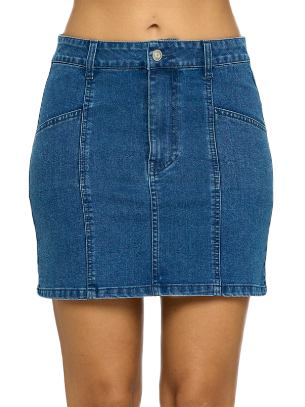 Falda denim mini