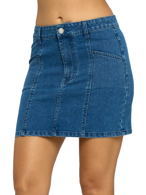 Falda denim mini