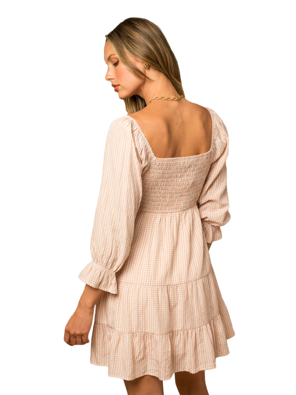 Vestido manga abullanada