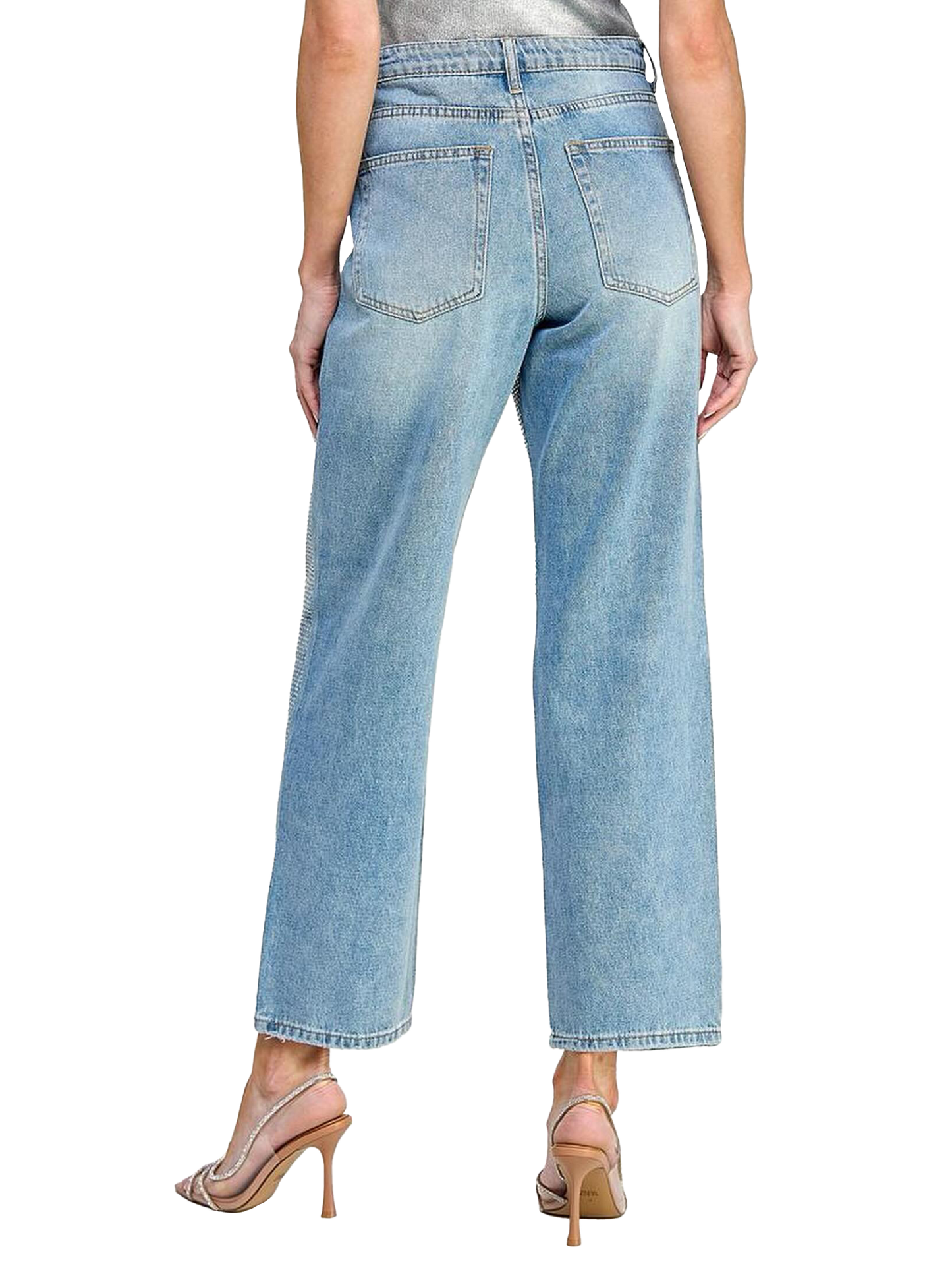 Jeans con desteños brillantes