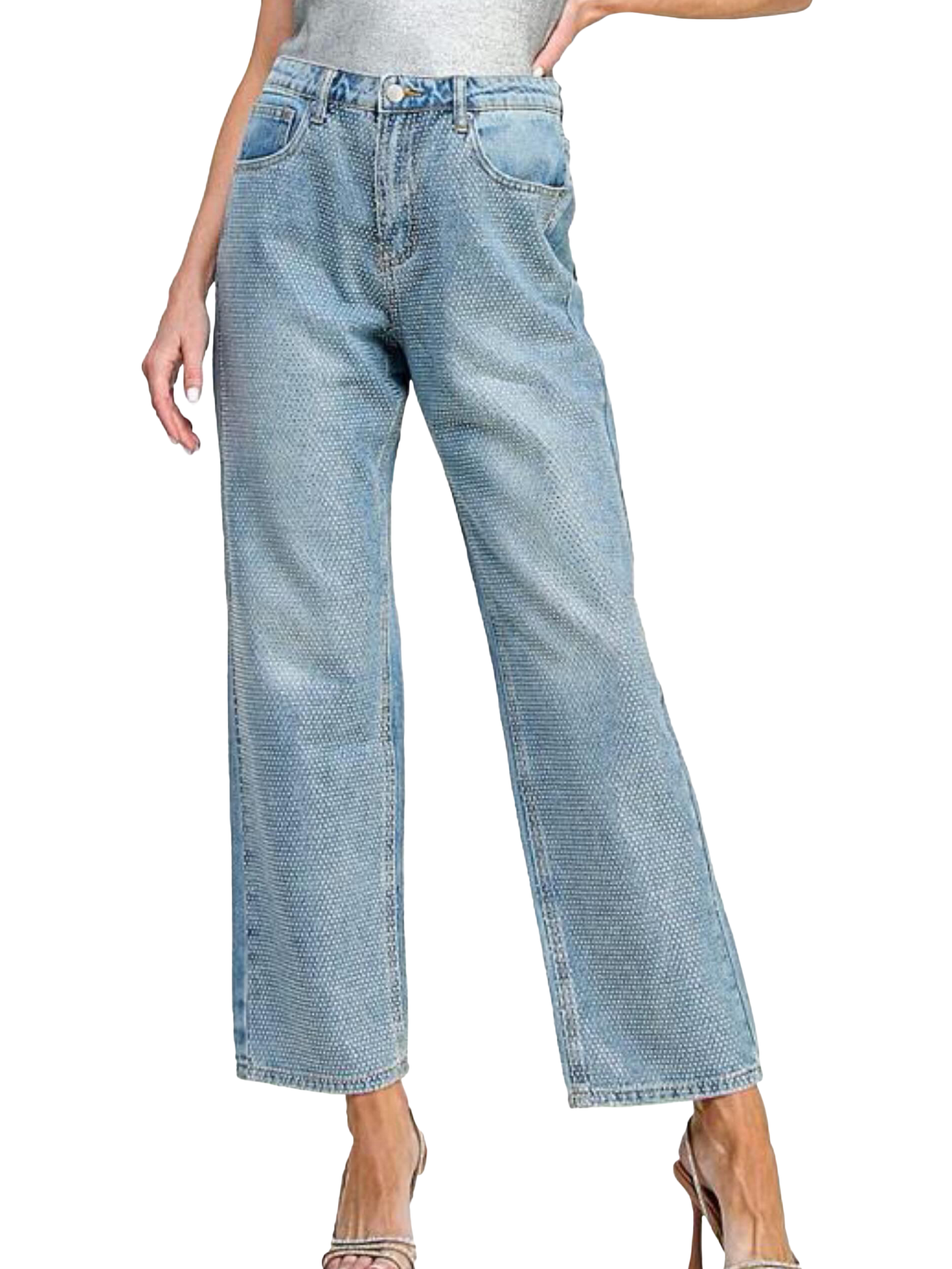 Jeans con desteños brillantes