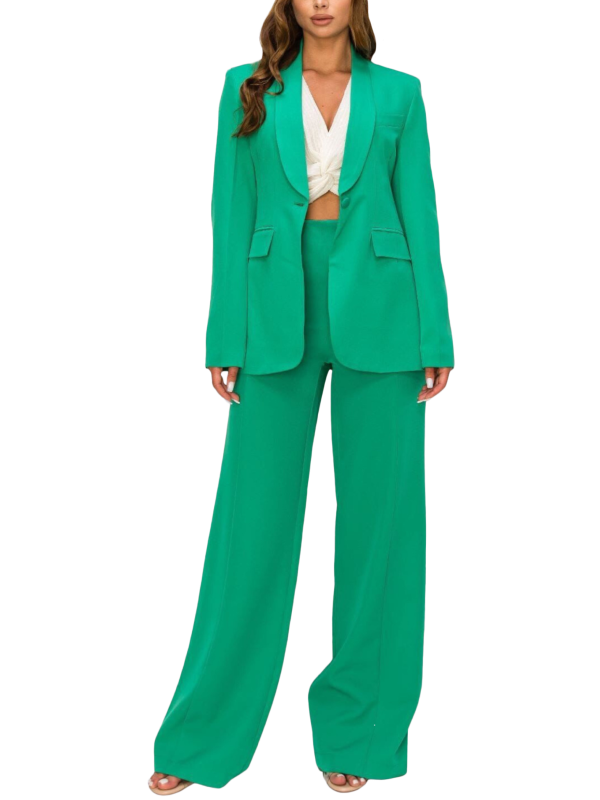 Pantalón ejecutivo broches verde