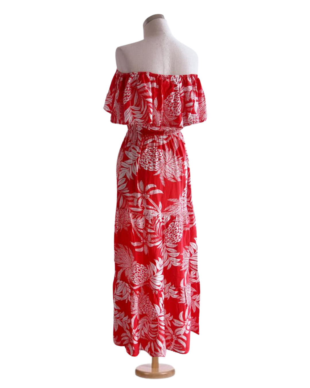 Vestido strapple largo estampado floral