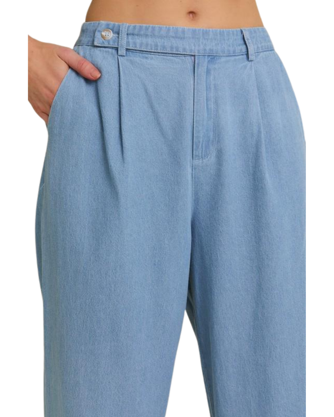 Jeans algodón con botón frontal