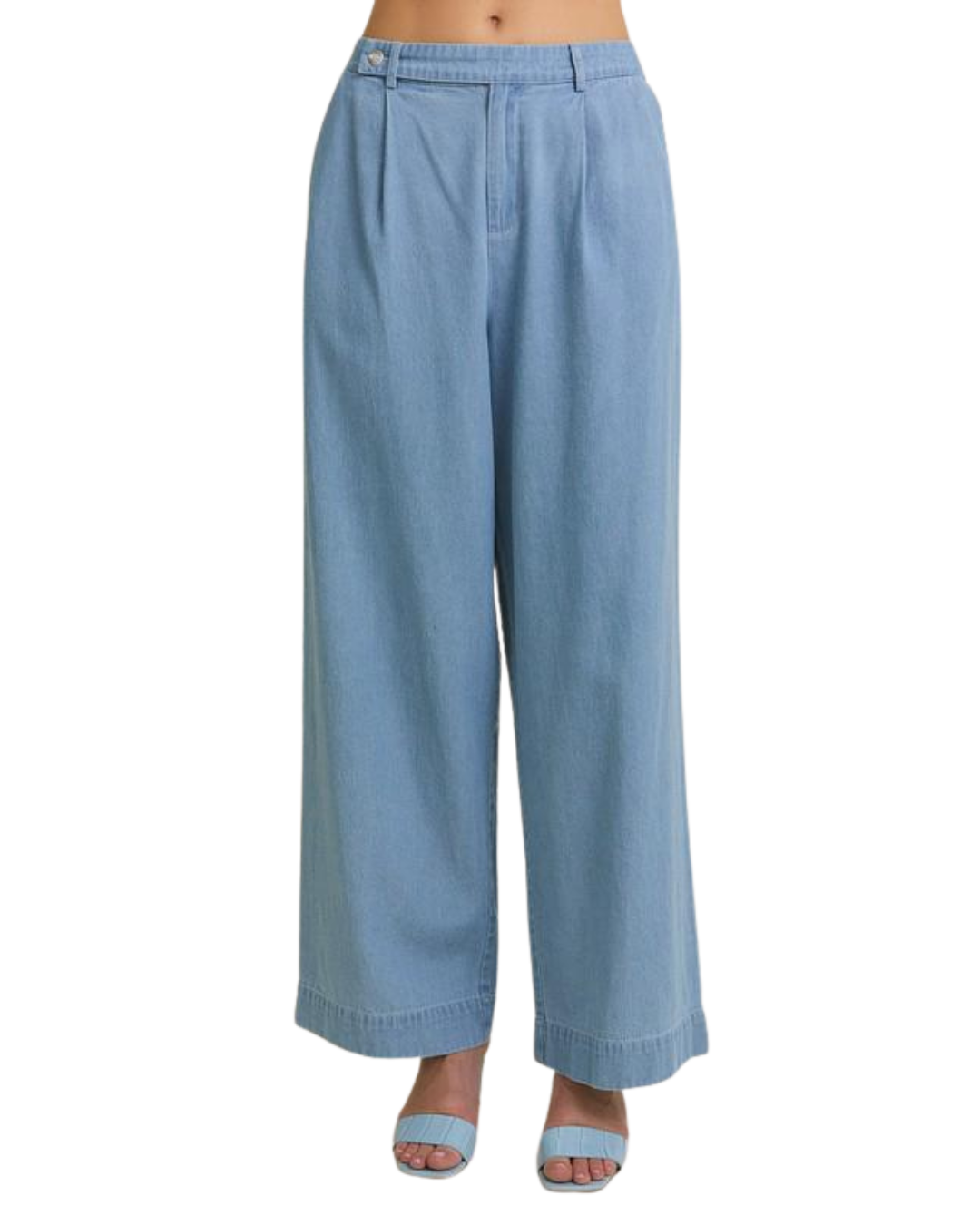 Jeans algodón con botón frontal