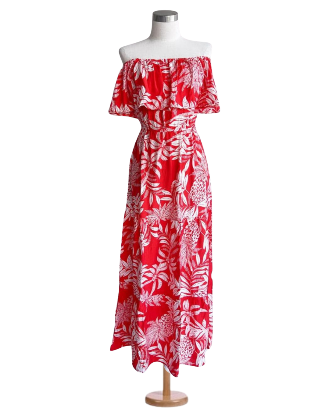 Vestido strapple largo estampado floral