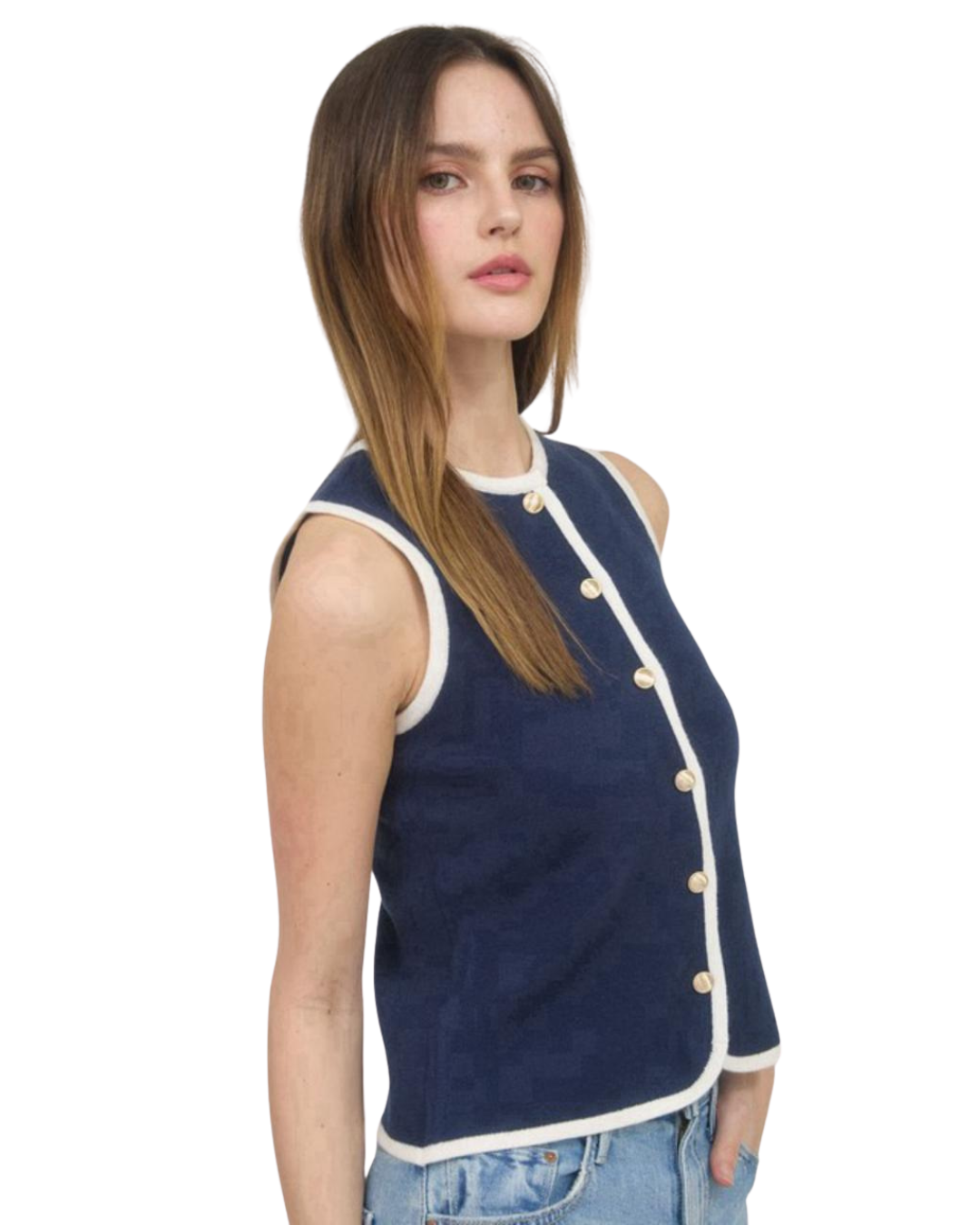 Blusa tipo chaleco con botones