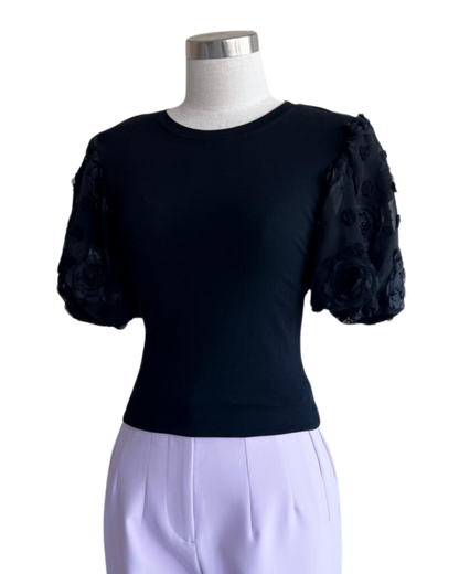 Blusa con mangas de encaje