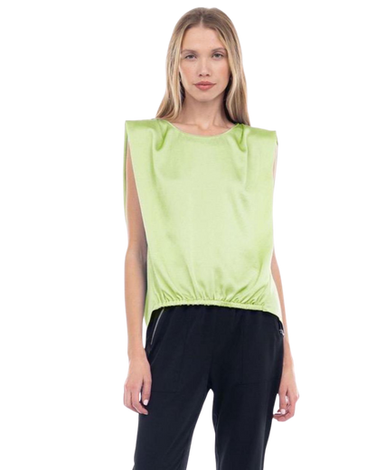 Blusa seda sin manga con caída ligera