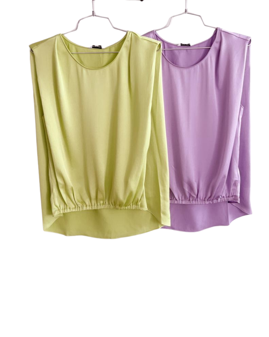 Blusa seda sin manga con caída ligera