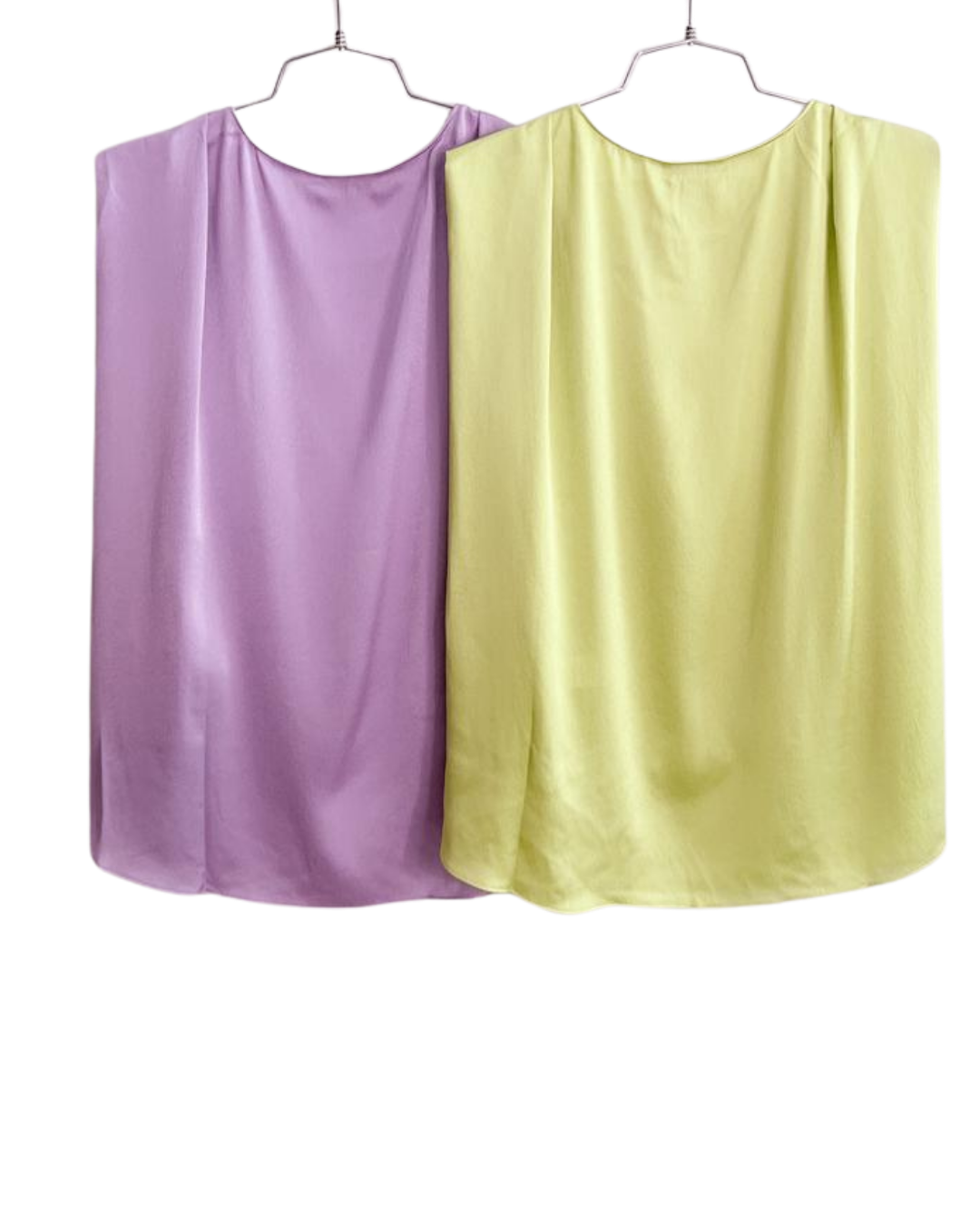 Blusa seda sin manga con caída ligera