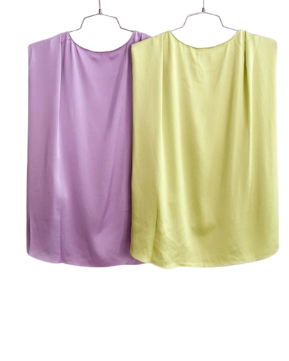 Blusa seda sin manga con caída ligera