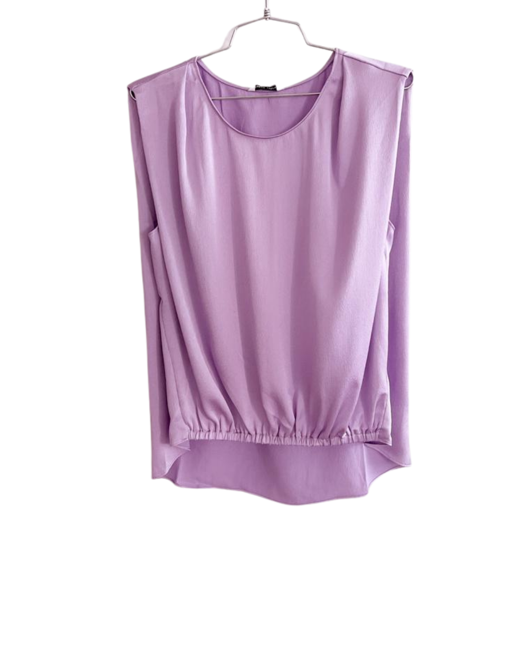 Blusa seda sin manga con caída ligera
