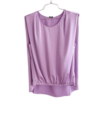 Blusa seda sin manga con caída ligera