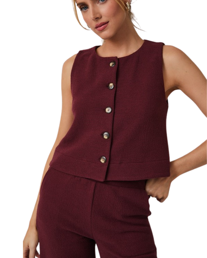 Set Moderno Chaleco y pantalón vino