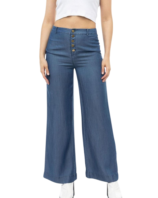 Pantalón jeans con botones frontal