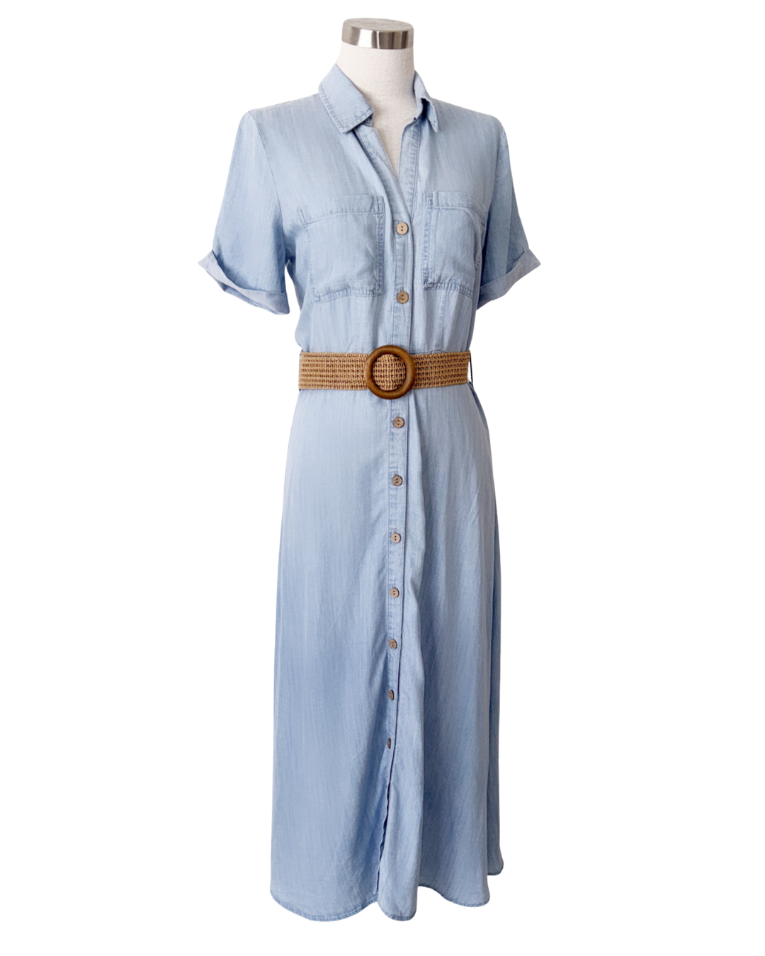 Vestido Tencel Cinturón