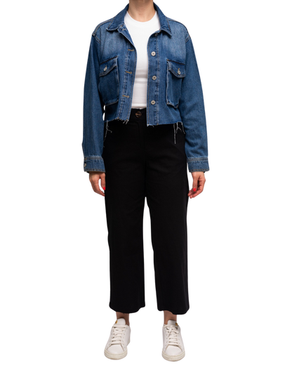 Jacket de mezclilla rasgado cintura