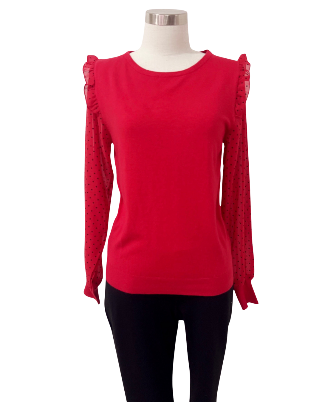 Blusa tipo sweater con tejido en mangas