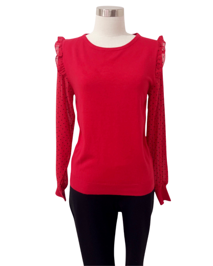 Blusa tipo sweater con tejido en mangas