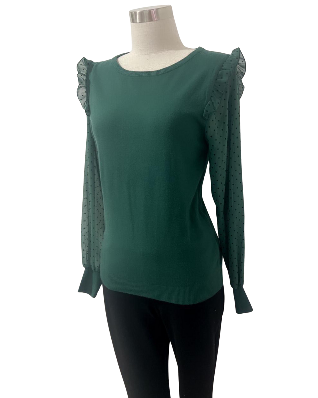 Blusa tipo sweater con tejido en mangas