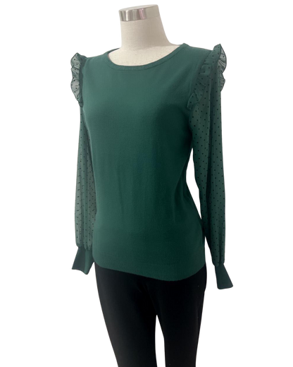 Blusa tipo sweater con tejido en mangas