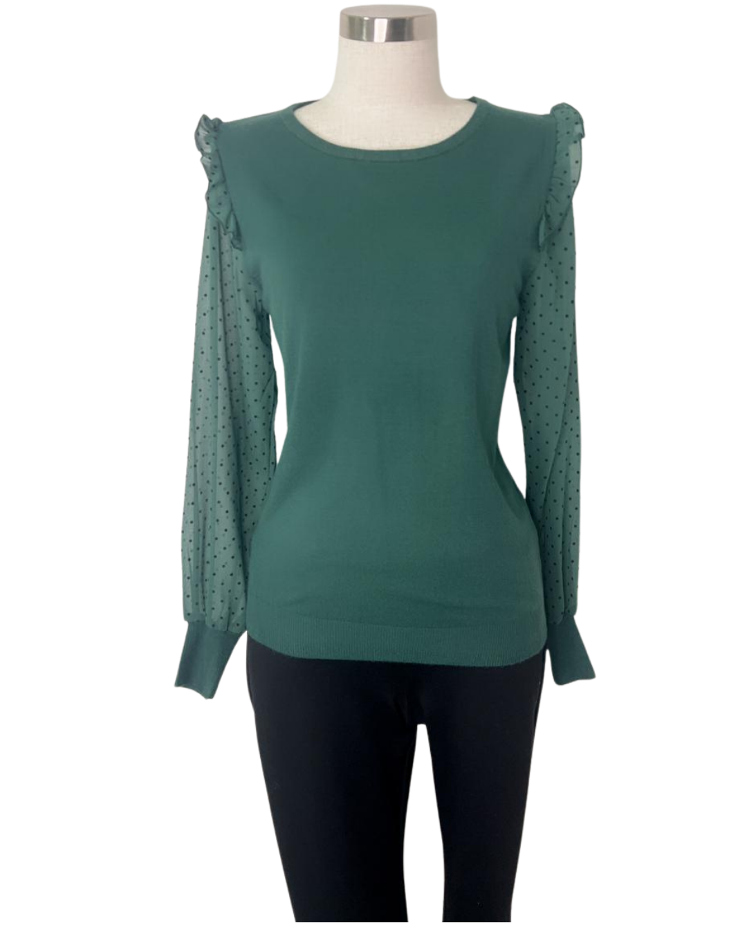 Blusa tipo sweater con tejido en mangas