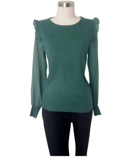 Blusa tipo sweater con tejido en mangas