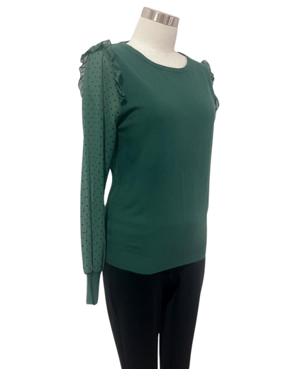 Blusa tipo sweater con tejido en mangas