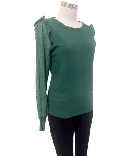 Blusa tipo sweater con tejido en mangas