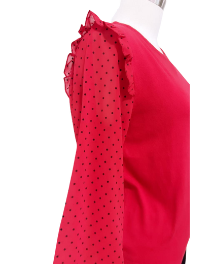 Blusa tipo sweater con tejido en mangas