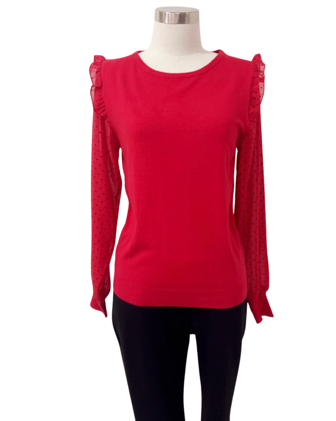 Blusa tipo sweater con tejido en mangas