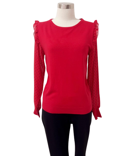 Blusa tipo sweater con tejido en mangas