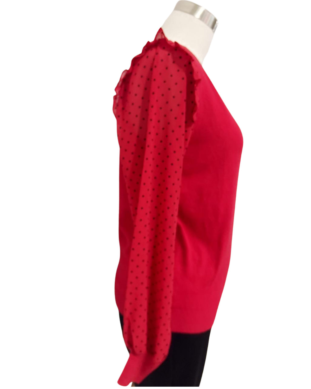 Blusa tipo sweater con tejido en mangas