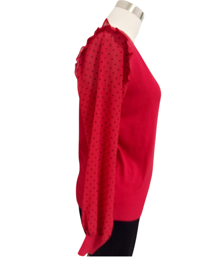 Blusa tipo sweater con tejido en mangas