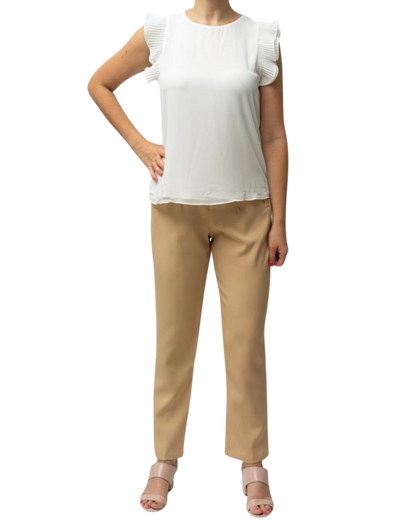 Blusa seda suave con detalles de volantes