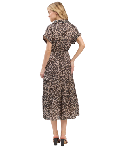 Vestido midi animal print