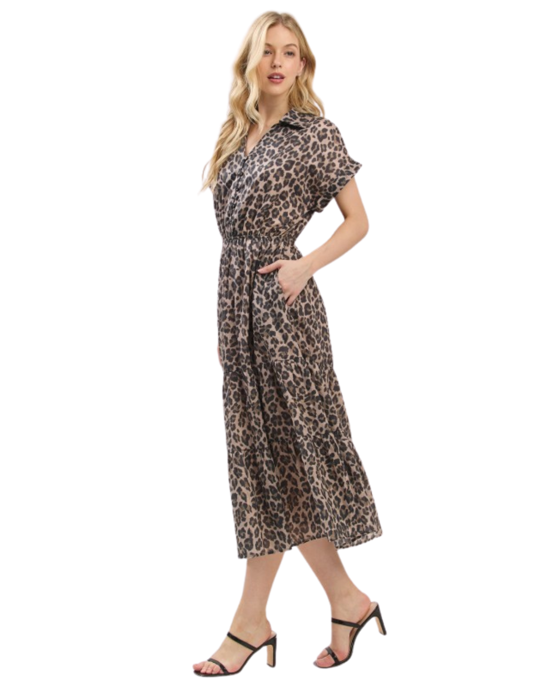 Vestido midi animal print