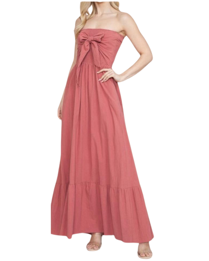 Vestido maxi con lazo frontal