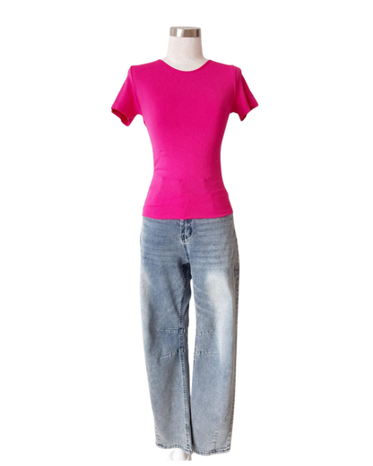 Blusa tipo licrita Fucsia