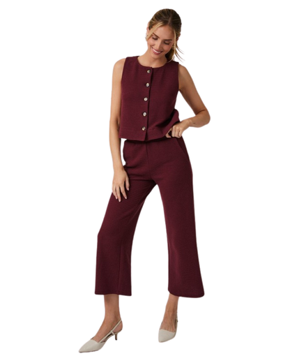 Set Moderno Chaleco y pantalón vino